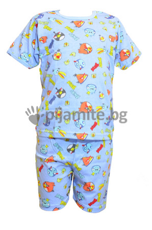   Детска пижама - къс ръкав, къси панталони Angry Birds (7-13г.)